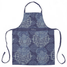 Monogramado Boho Moody Demin Blues Mandalas