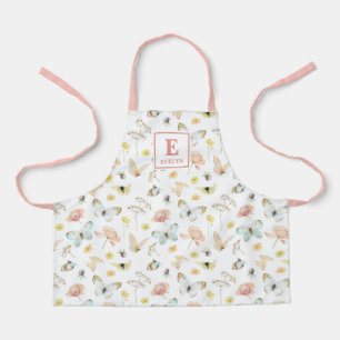 Delantal Monogramado con Mariposa Adorable