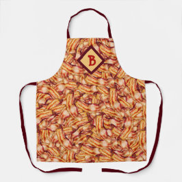 Delantal Monogramado Gracioso Tasty Bacon Pattern