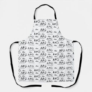 Delantal monogramapron with pattern of black name & initial