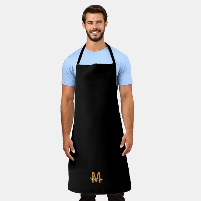 Delantal Monogramas Chic Negro (Gastado)