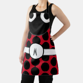 Delantal Monogrammed Ladybug Apron