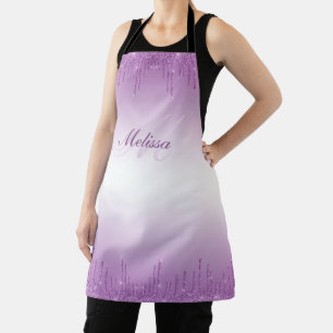 Delantal monogramo de nombre personalizado con goteo de pur