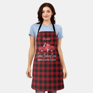 Delantal  Monogramo de perros curados de cemento rojo