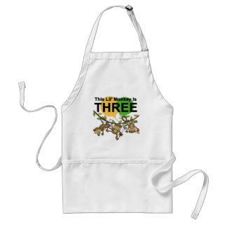 Delantal Monos que cambian camisetas y regalos de tercer cu