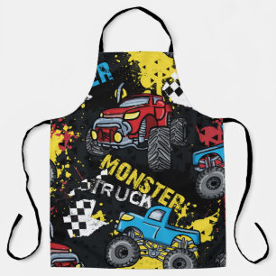 Delantal Monster Car: Resumen del patrón infantil