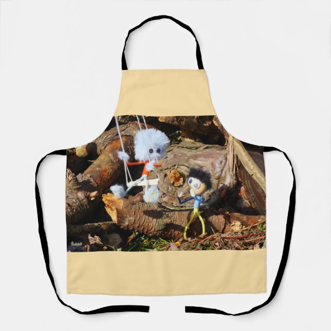 Delantal Monster Fubby op schommel. (Anverso)