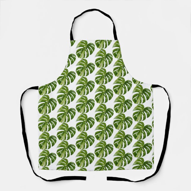 Delantal Monstera Albo Gardening Apron  Rare Houseplant Art (Anverso)