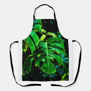 Delantal Monstera Tropical Glow – Fotografía de Hojas de Ju