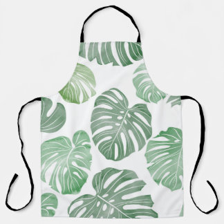 Delantal Monstruo acuarela, fondo de pantalla tropical sin 