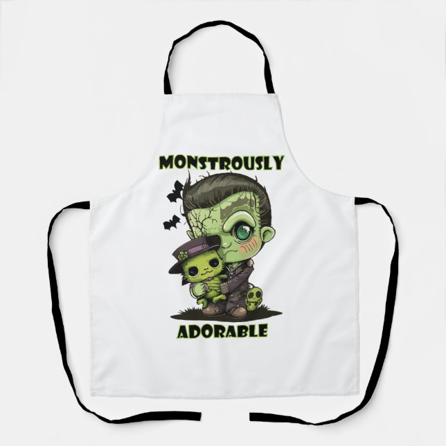 Delantal Monstruo de Frankenstein con plushie (Anverso)