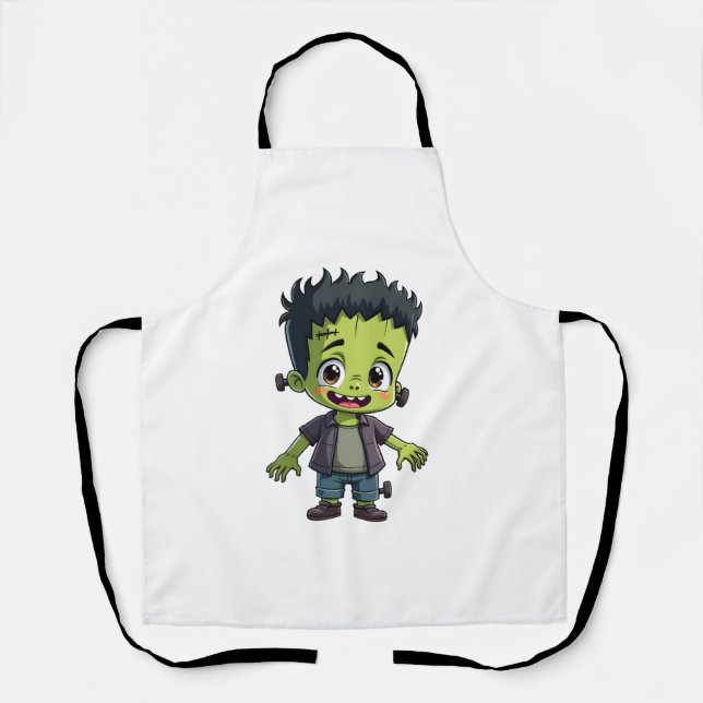 Delantal Monstruo de Frankenstein - Personalizado de Hallow (Anverso)