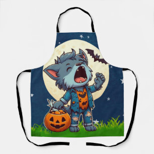 Delantal Monstruo de hombre lobo con calabaza