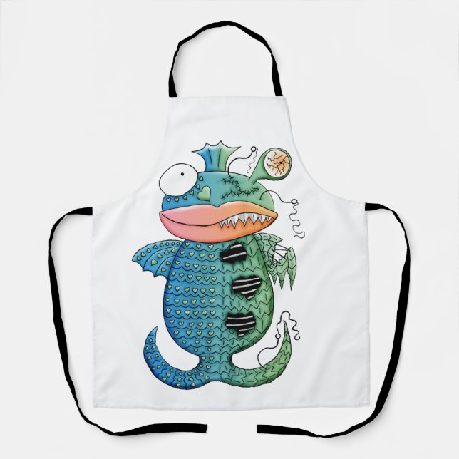 Delantal Monstruo de pescado Apron (Anverso)