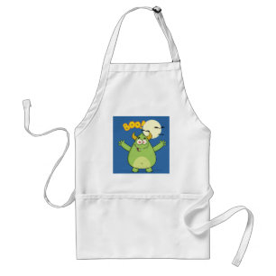 Delantal Monstruo Verde Lindo de Halloween Boo