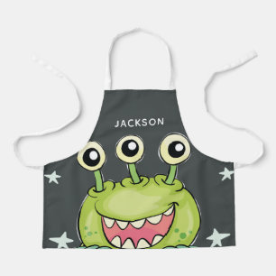 Delantal Monstruo verde lindo personalizado