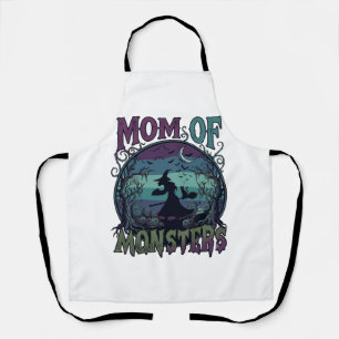 Delantal Monstruos de Mamá Halloween Bruja Luna Calabazas C