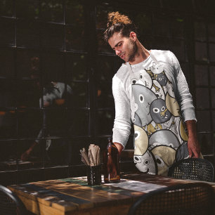 Delantal Monstruos Doodle Cute