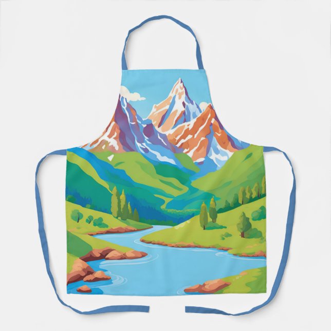 Delantal Montañas con corriente (Anverso)