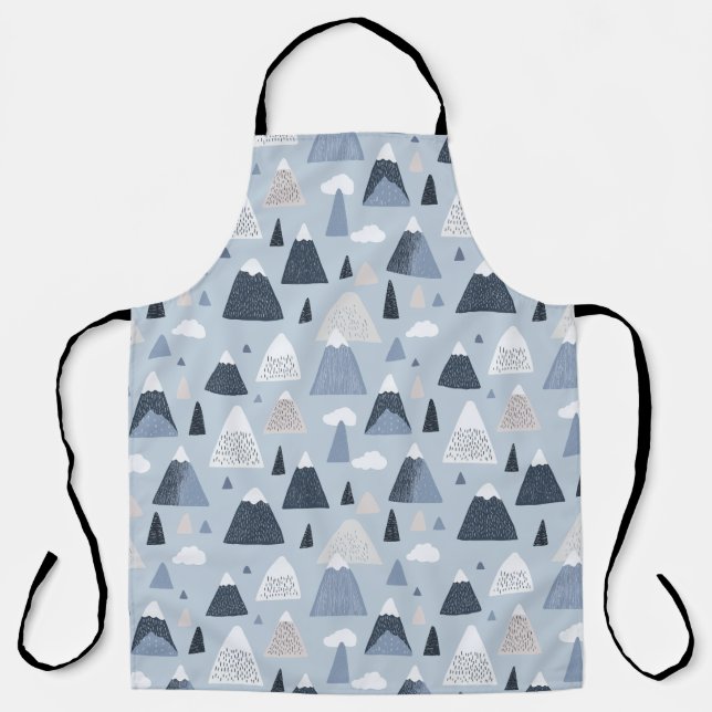 Delantal Montañas Escandinavas Con Capas De Nieve (Anverso)