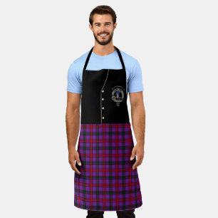 Delantal Montgomery Clan Badge & Tartan Kilt Apron