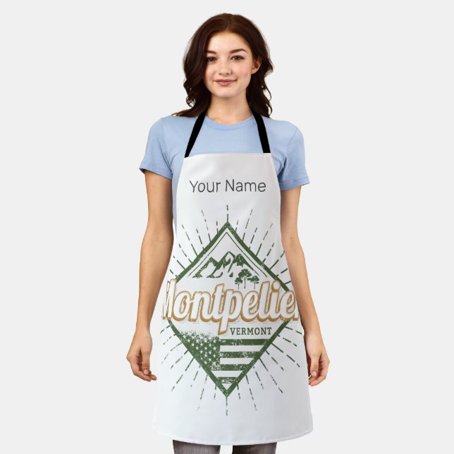 Delantal Montpelier Vermont City Estados Unidos (Gastado)