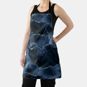 Delantal Moody Agate   Purpurina de imitación azul de acero