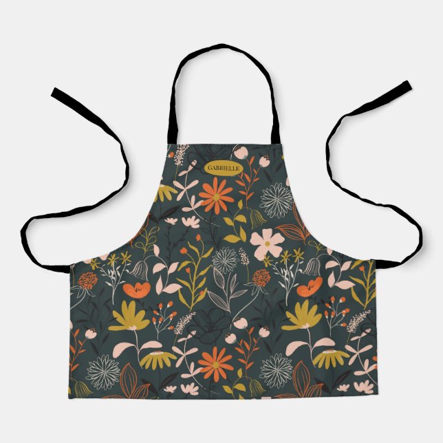 Delantal Moody Florals personalizado (Anverso)