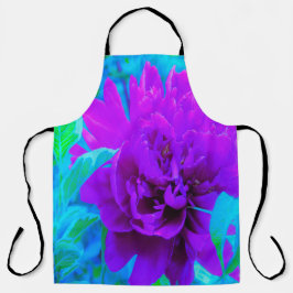 Delantal Moody Purple Peony con bello follaje