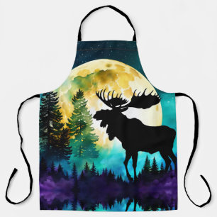 Delantal Moose en el bosque Luna llena