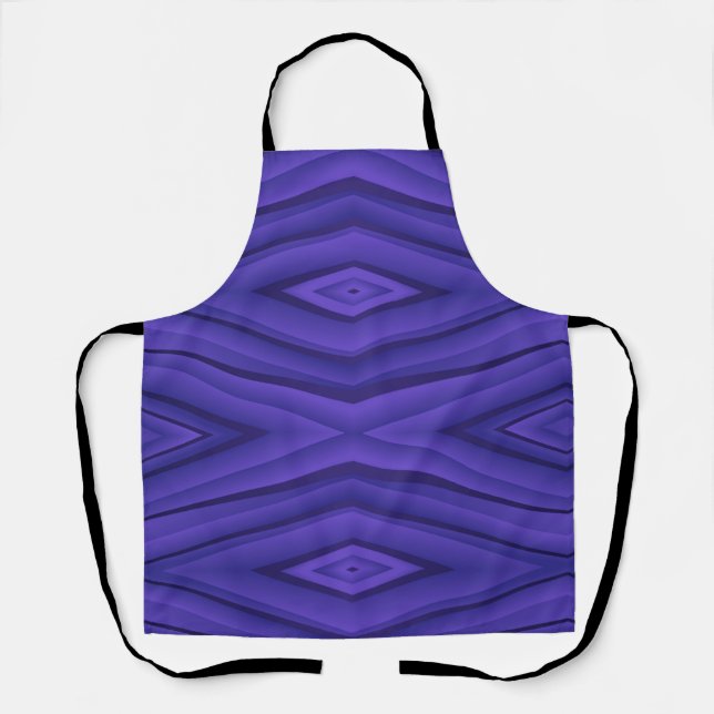 Delantal morado vibrante con patrón geométrico  (Anverso)