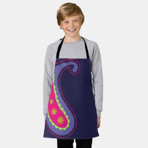 Delantal Morado y rosa paisley