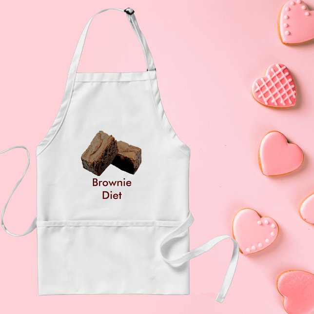 Delantal Mordedura de chocolate caliente de chocolate (Brownie Diet Humor Chocolate Lover's Baking Adult Apron)