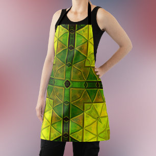 Delantal Mosaic Kaleidoscope Plaza Verde y Amarillo