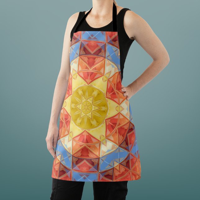 Delantal Mosaic Mandala Naranja Azul y Amarillo (Subido por el creador)