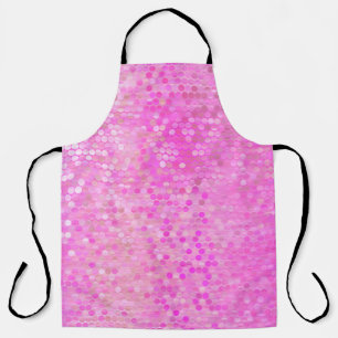 Delantal Mosaico abstracto brillante rosa con brillo