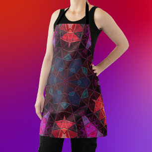 Delantal Mosaico Kaleidoscope Flor morado y rosa