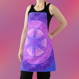 Delantal Mosaico Kaleidoscope Flor rosa y azul
