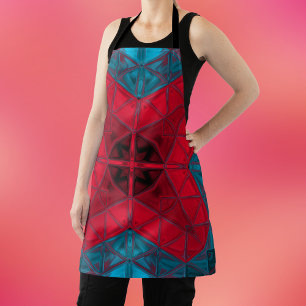 Delantal Mosaico Kaleidoscope Plaza Rojo y Azul