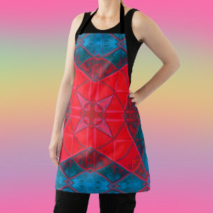 Delantal Mosaico Kaleidoscope Plaza Rojo y Azul