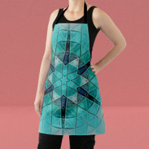 Mosaico Mandala Flor azul y blanco