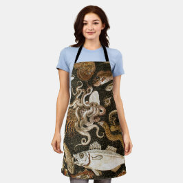 Delantal Mosaico Romano Antiguo Mosaico de la Vida del Mar 