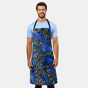 Delantal Mosaicos hexagonales o balanzas de peces azules y