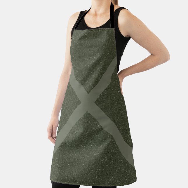 Delantal Moss Green Cross Apron - Personalizable (in situ)