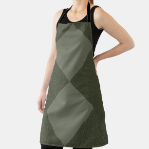 Delantal Moss Green Two-Diamond Apron Design