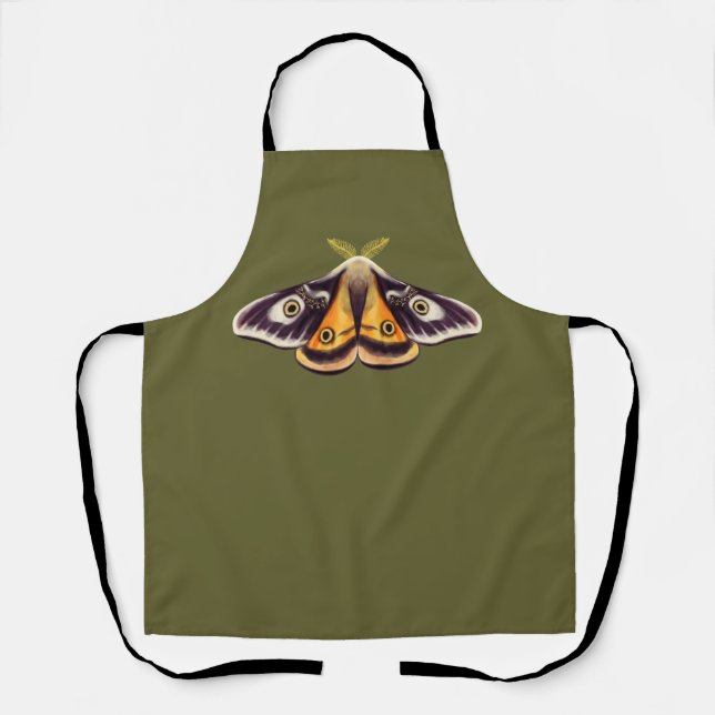Delantal Moth Insect Art Goblincore Saturnia Witchen Green (Anverso)