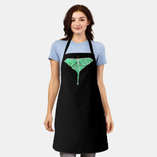 Delantal Moth Lunar Verde Ilustrado