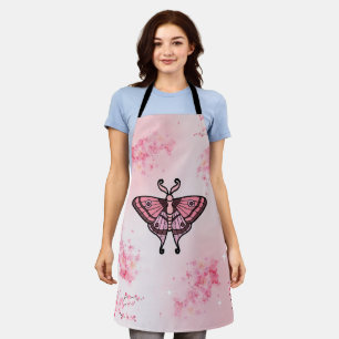 Delantal Moth rosa: Atracciones elegantes en una floral de 