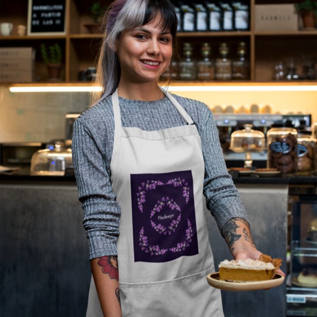 Delantal Motif de orquídeas púrpura personalizadas (Subido por el creador)
