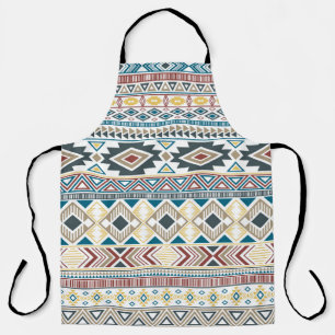 Delantal Motivos tribales aztecos: diseño sin foco geométri
